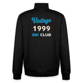 Millésime 1999 – Cadeau rétro de l’année de naissance du Ski Club - Sweat zippé unisexe en coton bio Stanley/Stella - noir - Dos - AI Model Male 185 light (185cm)