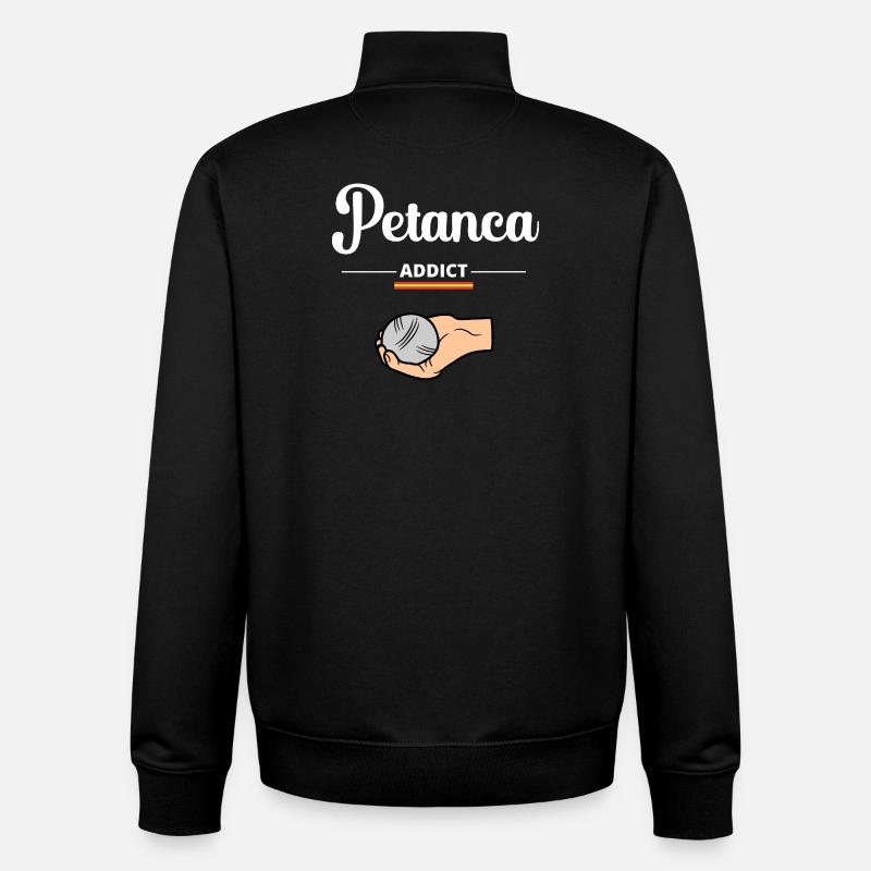 Accro à la pétanque Espagne - Sweat zippé unisexe en coton bio Stanley/Stella - noir
