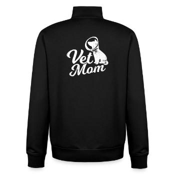 Maman vétérinaire - Sweat zippé unisexe en coton bio Stanley/Stella - noir - Dos - AI Model Male 185 light (185cm)