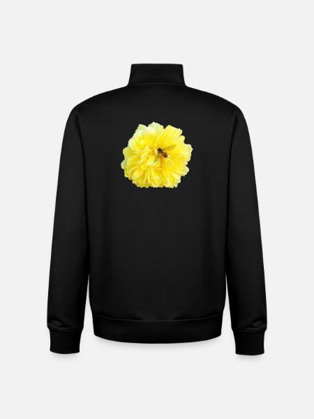 Yellow_Rose_-_Bee_Nature_Photography - Unisex Organic Zip Sweatshirt by Stanley/Stella - black