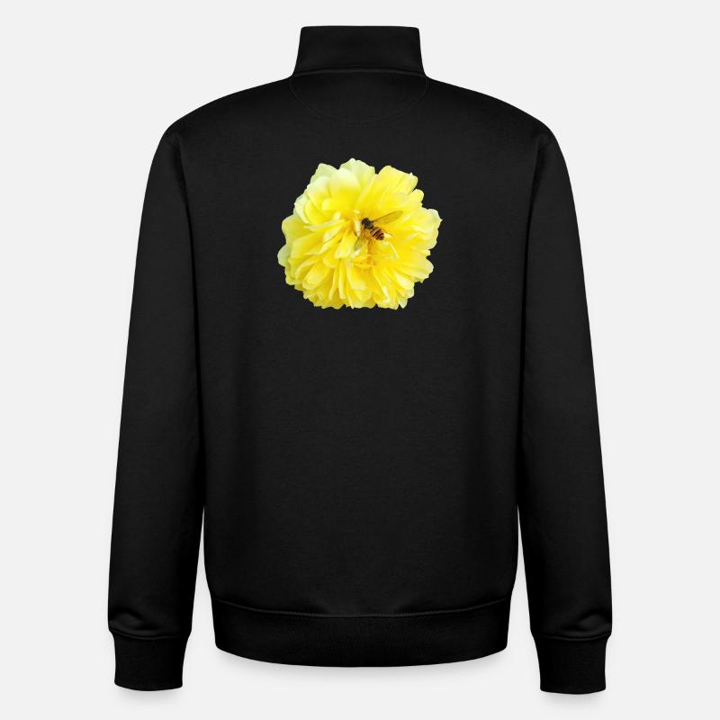 Yellow_Rose_-_Bee_Nature_Photography - Sweat zippé unisexe en coton bio Stanley/Stella - noir