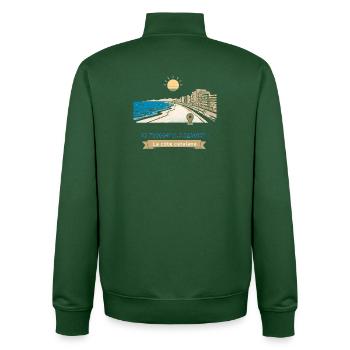 Canet en Roussillon - Promenade Méditerranéenne - Sweat zippé unisexe en coton bio Stanley/Stella - vert bouteille - Dos - AI Model Male 185 dark (185cm)