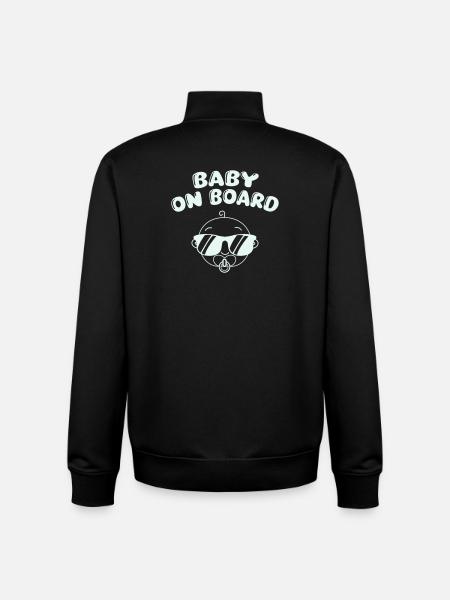 Baby On Board Retro Sunglasses - Unisex Organic Zip Sweatshirt by Stanley/Stella - black