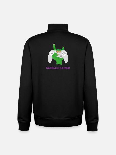 Undead Gamer Zombie Humor - Unisex Organic Zip Sweatshirt by Stanley/Stella - black