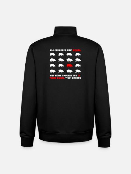 All animals are equal 2 - Unisex Organic Zip Sweatshirt by Stanley/Stella - black