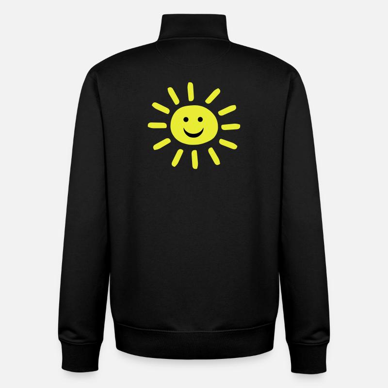 Smiley Summer Sun - Sweat zippé unisexe en coton bio Stanley/Stella - noir