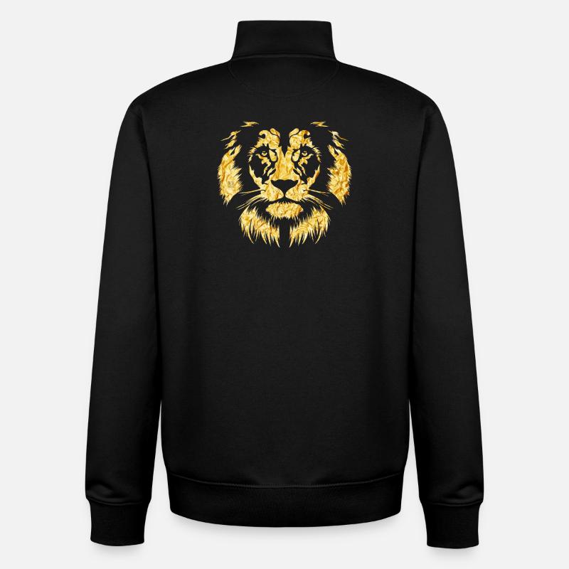 Or du lion - Sweat zippé unisexe en coton bio Stanley/Stella - noir