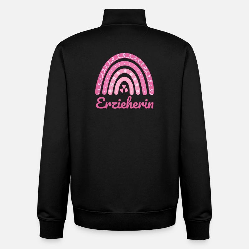 Institutrice de maternelle Regenbogen - Sweat zippé unisexe en coton bio Stanley/Stella - noir