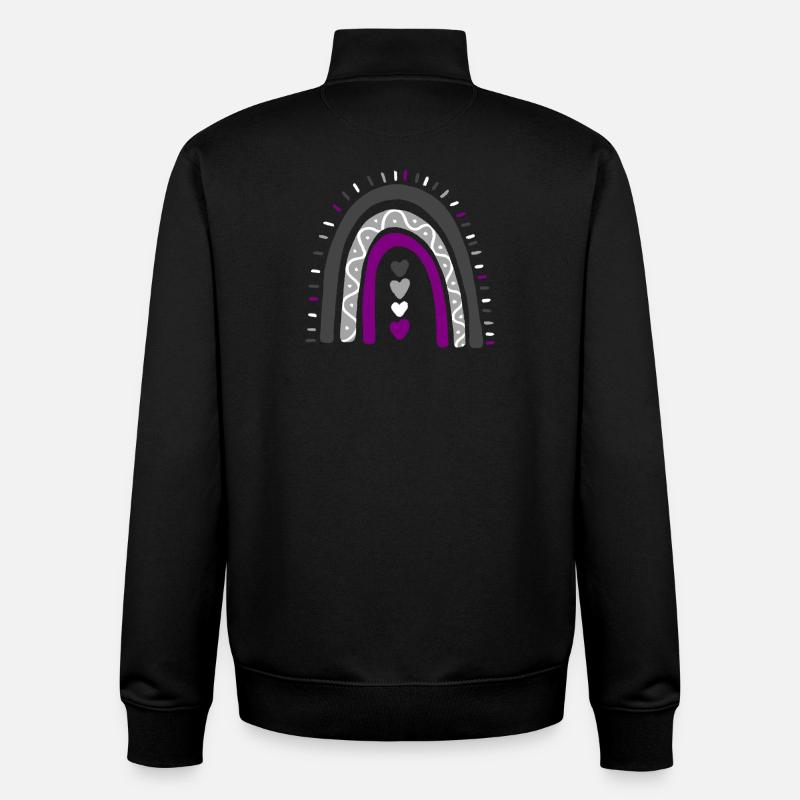 Asexual Boho Rainbow Ace Pride - Unisex Organic Zip Sweatshirt by Stanley/Stella - black