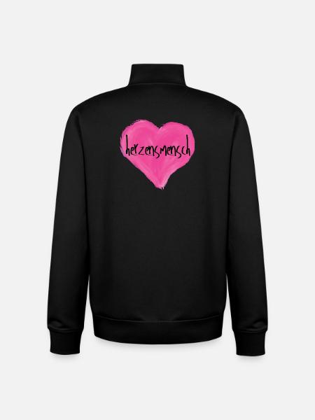 Herzensmensch - Unisex Organic Zip Sweatshirt von Stanley/Stella - Schwarz