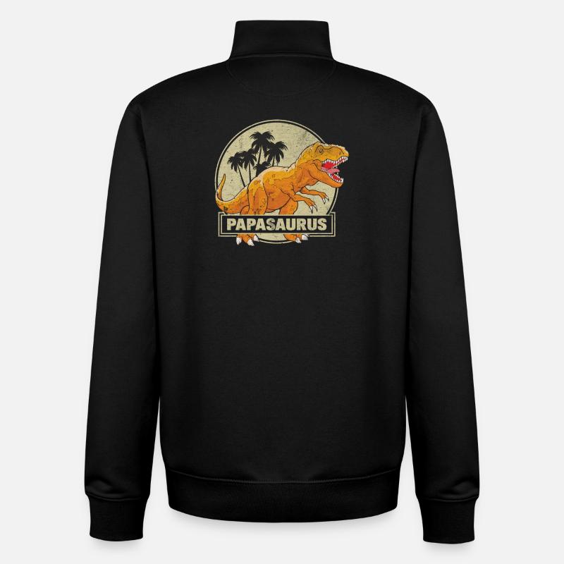 Papasaurus - Unisex Organic Zip Sweatshirt von Stanley/Stella - Schwarz