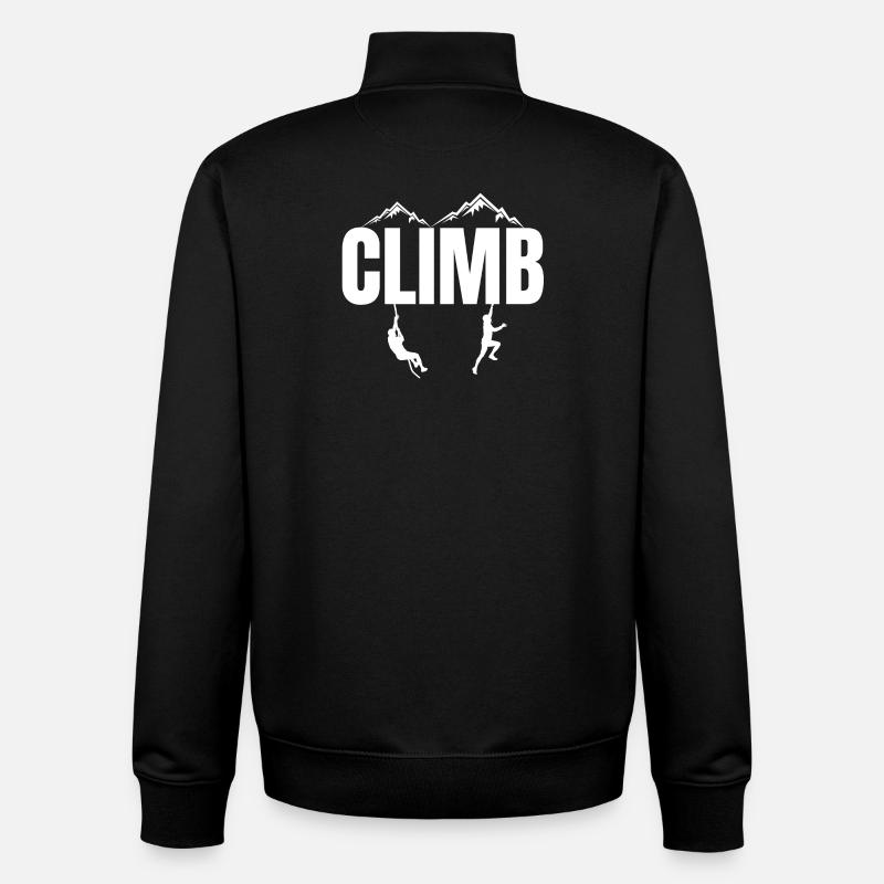 climbing, mountain, climb, climber - Unisex Organic Zip Sweatshirt by Stanley/Stella - black