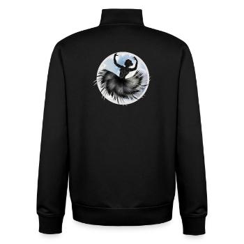 Ballet dancer dancing in the clouds with plumage - Unisex Organic Zip Sweatshirt by Stanley/Stella - black - Back - AI Model Male 185 light (185cm)