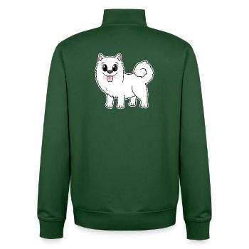 Samoyed Dog Breeds Dog Dogs - Unisex Organic Zip Sweatshirt by Stanley/Stella - bottle green - Back - AI Model Male 185 dark (185cm)