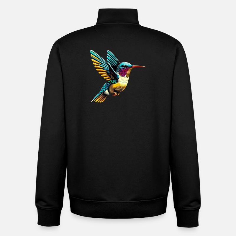 Hummingbird - Unisex Organic Zip Sweatshirt by Stanley/Stella - black