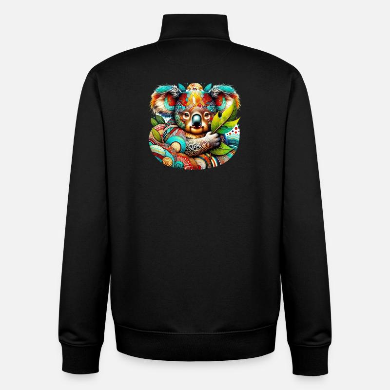 Kunstvoller Koala - Unisex Organic Zip Sweatshirt von Stanley/Stella - Schwarz