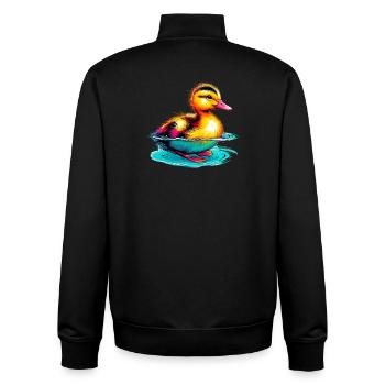Entenküken Ente Ente - Unisex Organic Zip Sweatshirt von Stanley/Stella - Schwarz - Hinten - AI Model Male 185 light (185cm)