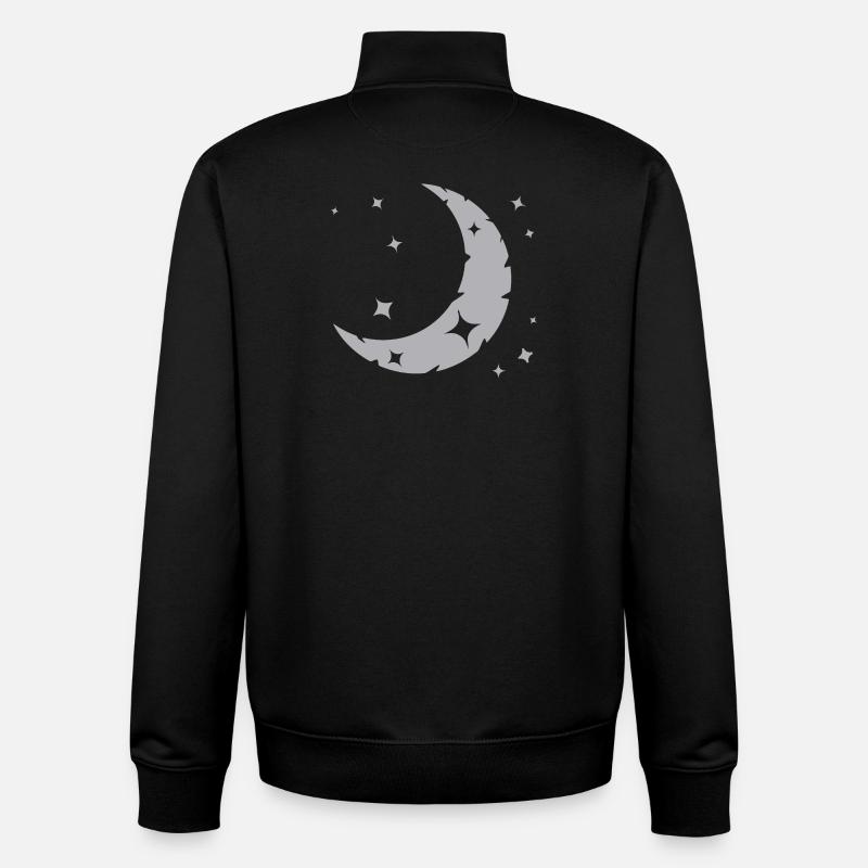 La lune et les étoiles - Sweat zippé unisexe en coton bio Stanley/Stella - noir