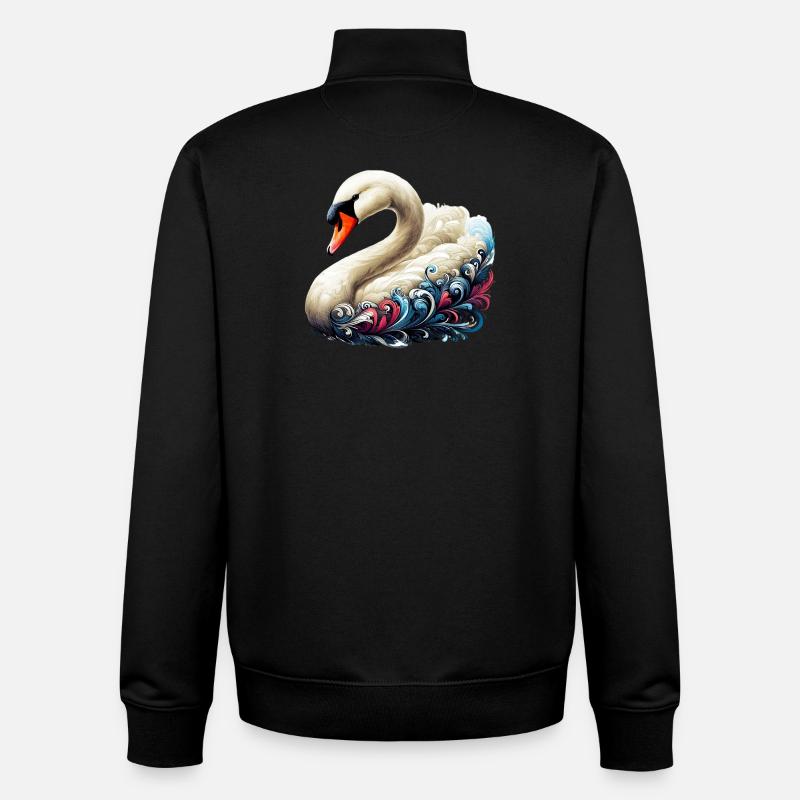 Schwan - Unisex Organic Zip Sweatshirt von Stanley/Stella - Schwarz