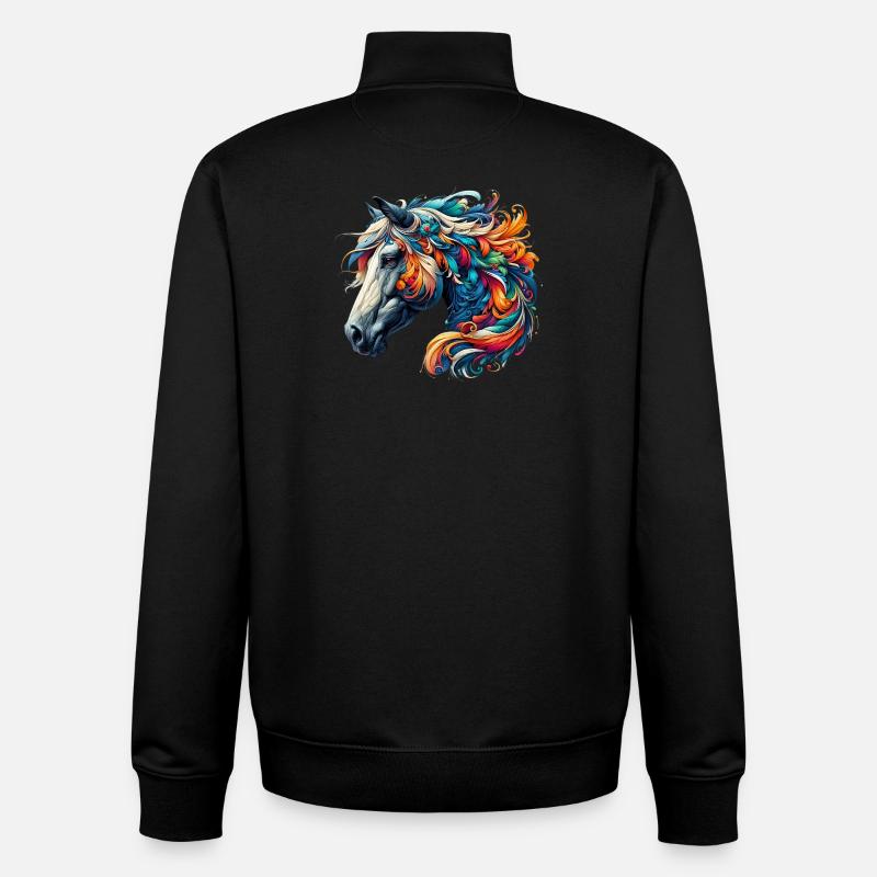 Pferd - Unisex Organic Zip Sweatshirt von Stanley/Stella - Schwarz