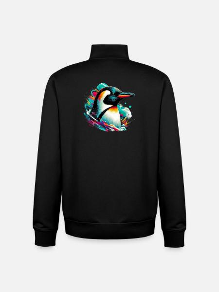 Pingouin - Sweat zippé unisexe en coton bio Stanley/Stella - noir