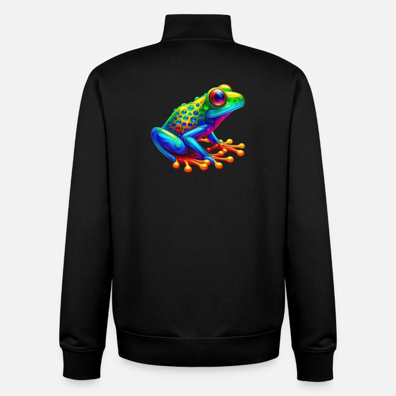 Grenouille - Sweat zippé unisexe en coton bio Stanley/Stella - noir