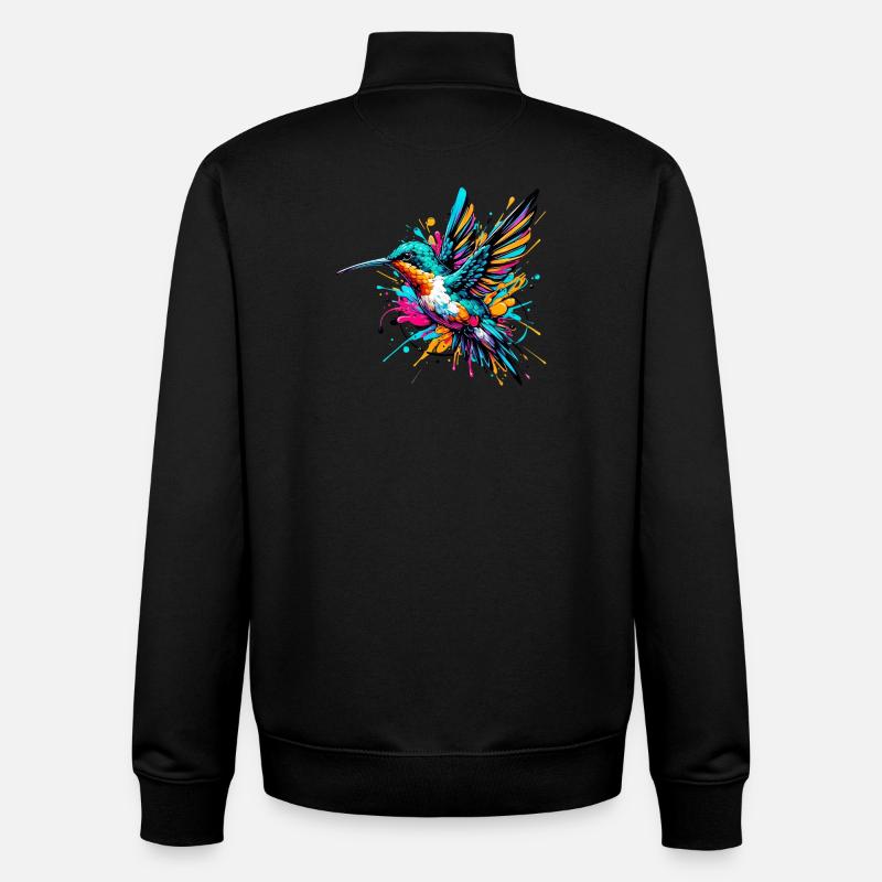 Colibri - Sweat zippé unisexe en coton bio Stanley/Stella - noir