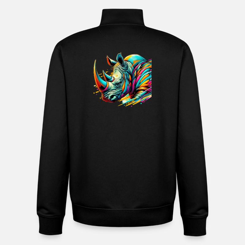 Nashorn - Unisex Organic Zip Sweatshirt von Stanley/Stella - Schwarz