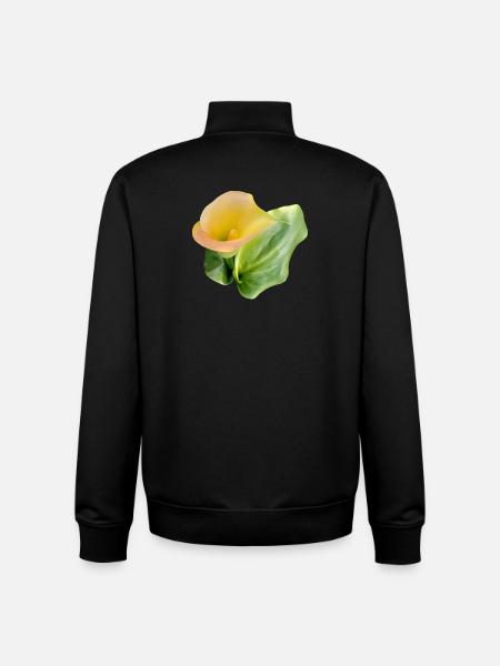 LYS CALLA JAUNE - Sweat zippé unisexe en coton bio Stanley/Stella - noir