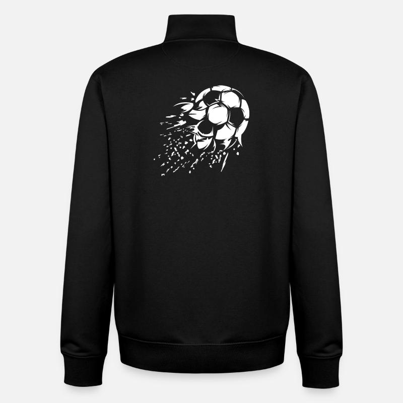 Fußball Schuss Explosion Illustration Team Logo - Unisex Organic Zip Sweatshirt von Stanley/Stella - Schwarz