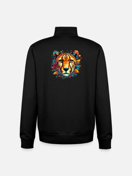 Guépard - Sweat zippé unisexe en coton bio Stanley/Stella - noir