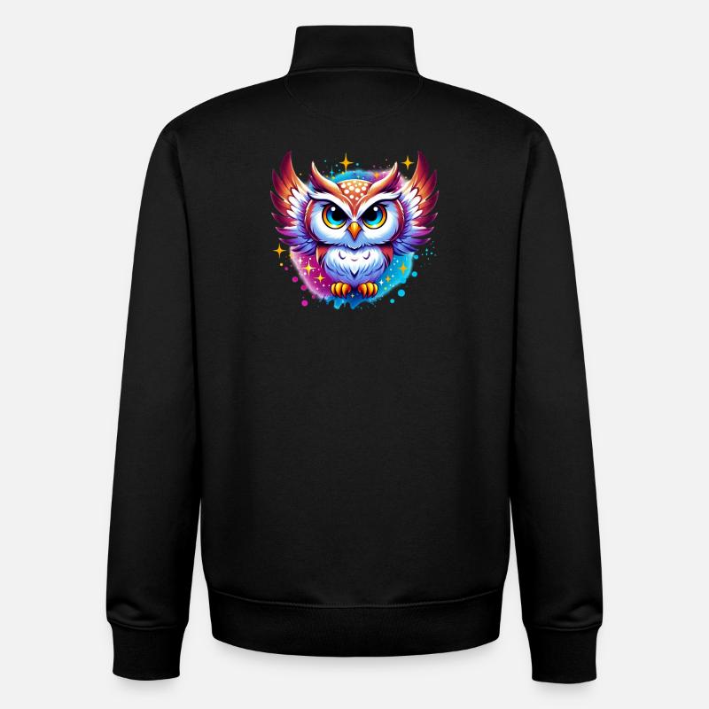 Owl - Unisex Organic Zip Sweatshirt by Stanley/Stella - black