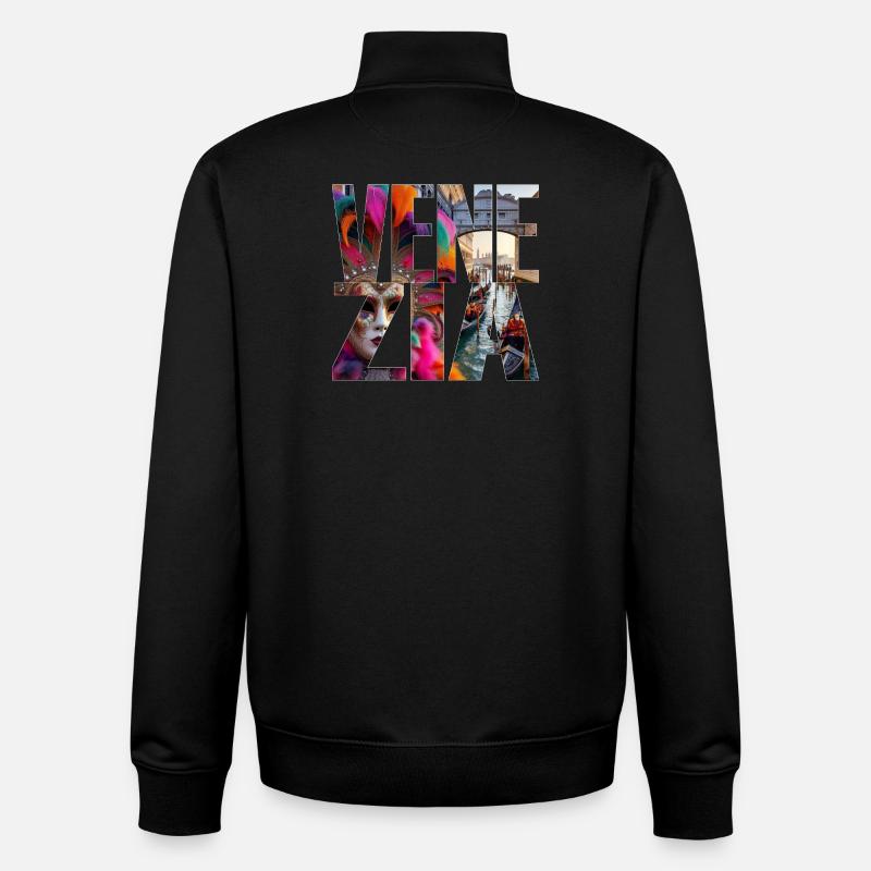 VENICE - Unisex Organic Zip Sweatshirt by Stanley/Stella - black