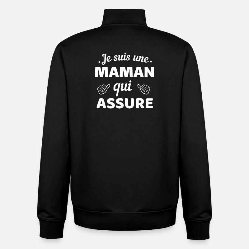 Assured Mom Pride Message - Unisex Organic Zip Sweatshirt by Stanley/Stella - black