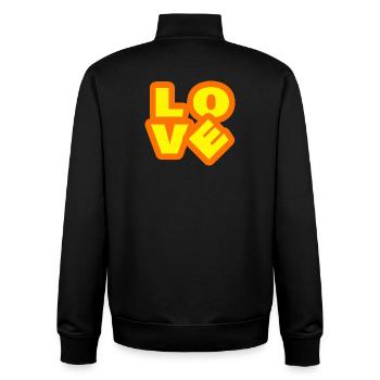 LOVE - Unisex Organic Zip Sweatshirt von Stanley/Stella - Schwarz - Hinten - AI Model Male 185 light (185cm)