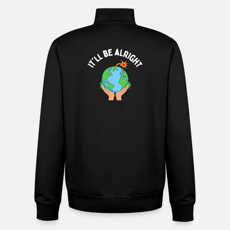 Tout ira bien - Sweat zippé unisexe en coton bio Stanley/Stella - noir