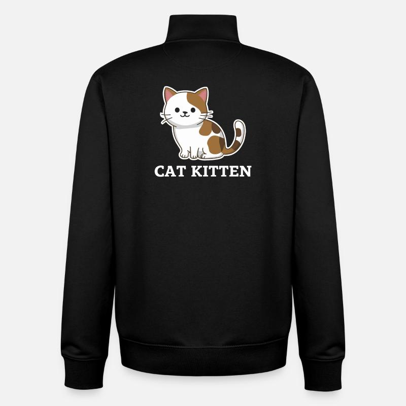 Adorable chaton chaton - Sweat zippé unisexe en coton bio Stanley/Stella - noir