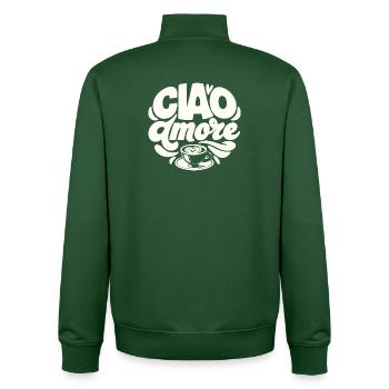Ciao Amore Cappuccino Italy - Unisex Organic Zip Sweatshirt by Stanley/Stella - bottle green - Back - AI Model Male 185 dark (185cm)