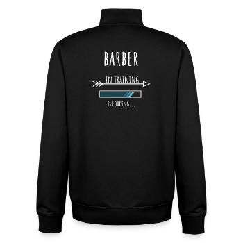 Cadeau de barbier Formation professionnelle de barbier - Sweat zippé unisexe en coton bio Stanley/Stella - noir - Dos - AI Model Male 185 light (185cm)