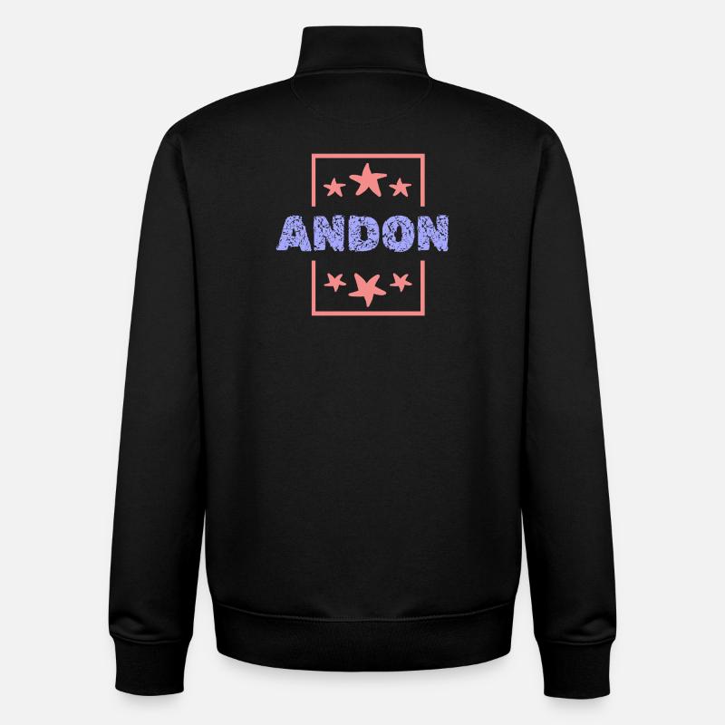 ANDON - Sweat zippé unisexe en coton bio Stanley/Stella - noir