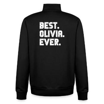 Best Olivia Ever Gift Saying - Unisex Organic Zip Sweatshirt by Stanley/Stella - black - Back - AI Model Male 185 light (185cm)