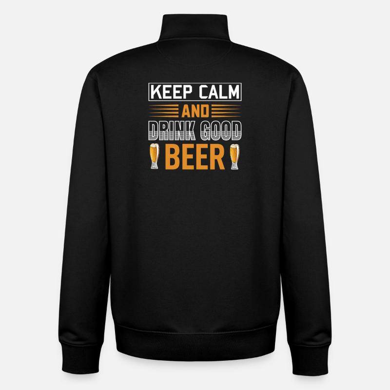 Keep calm drink beer - Unisex Organic Zip Sweatshirt von Stanley/Stella - Schwarz