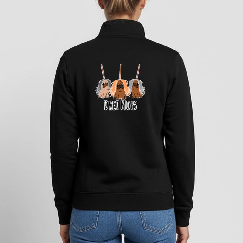 Zwei Mops - Hunde oder Putzgeräte? Hunde Humor? Unisex Organic Zip Sweatshirt von Stanley/Stella