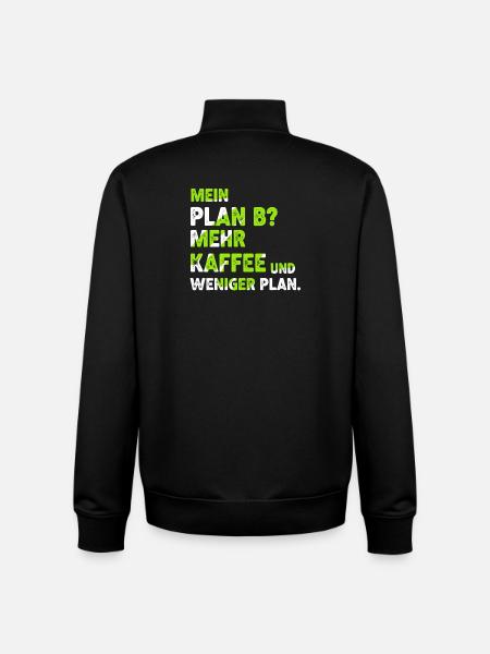 Mehr Kaffee statt Plan B - Unisex Organic Zip Sweatshirt von Stanley/Stella - Schwarz