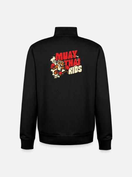 Muay Thai Kids – Tiger in Red - Unisex Organic Zip Sweatshirt by Stanley/Stella - black