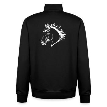 Cheval Blanc Cheval Blanc Tête de Cheval Cadeau - Sweat zippé unisexe en coton bio Stanley/Stella - noir - Dos - AI Model Male 185 light (185cm)