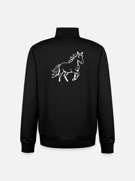 Pferde T-shirt Geschenk Reiter - Unisex Organic Zip Sweatshirt von Stanley/Stella - Schwarz