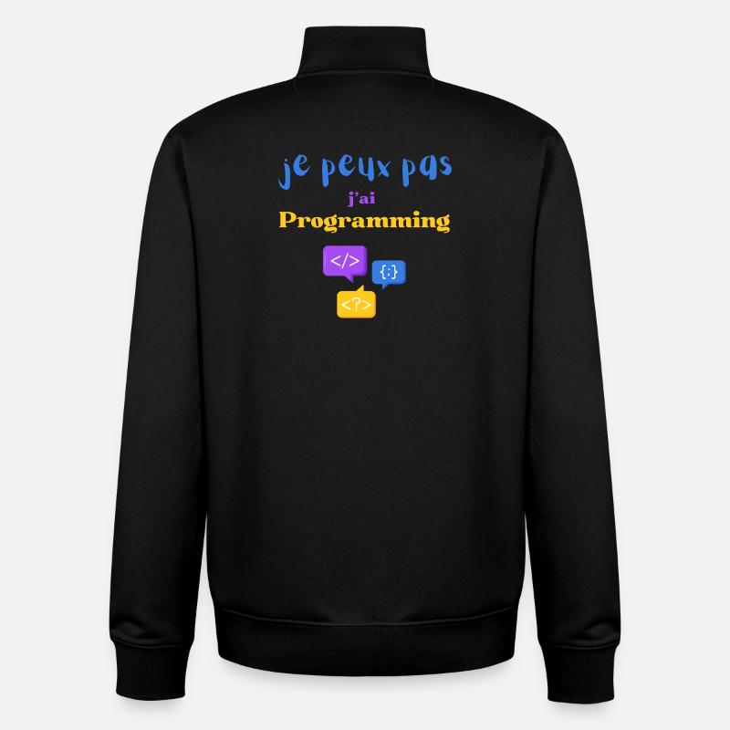 Je peux pas j'ai Programmation - Sweat zippé unisexe en coton bio Stanley/Stella - noir