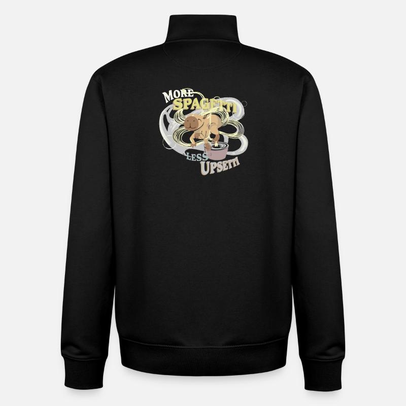 Cap(p)y spaghetti sans upsetti - Sweat zippé unisexe en coton bio Stanley/Stella - noir