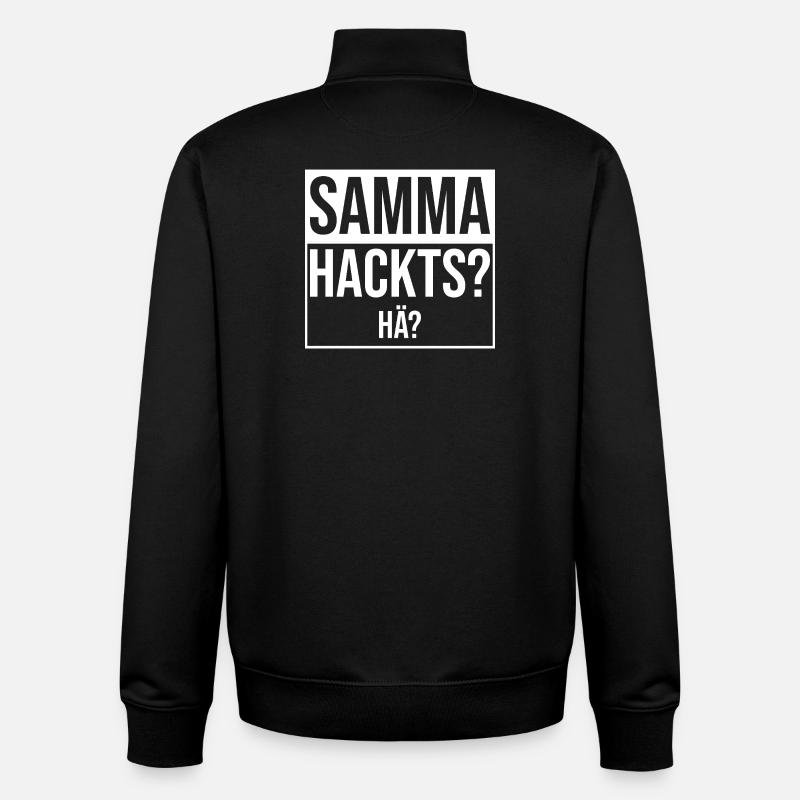 samma hacks hä - Unisex Organic Zip Sweatshirt by Stanley/Stella - black